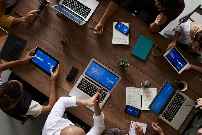 humans working together at a table